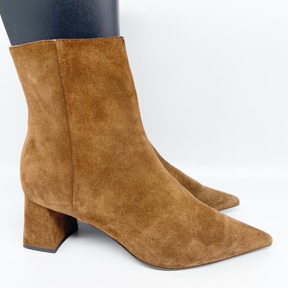 AGL Women's Mimma Brown Suede Pointed Toe Block Heel Ankle Boots EU 37 US 7 - Picture 3 of 15
